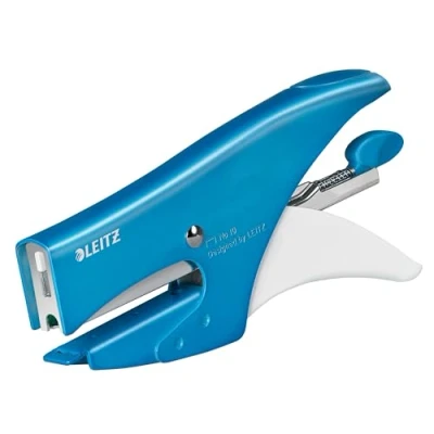 Immagine di Leitz Pinze cucitrice, ufficio e casa, 15 fogli, metallo, ergonomico, blu metallizzato, WOW, 55311036