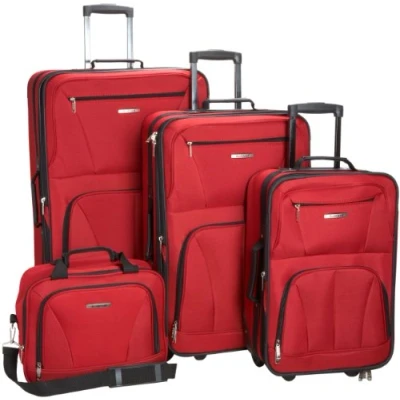 Immagine di Rockland Jungle Softside Set di valigie verticali, Rosso, Taglia unica, Journey verticali