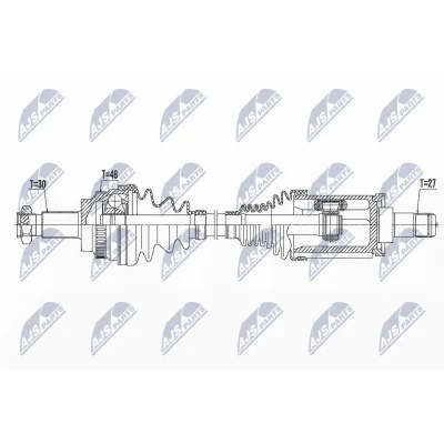 Immagine di NTY NPW BM 081 Albero motore / Semiasse Assale anteriore Sx 611 BMW: 5 Sedan, Touring