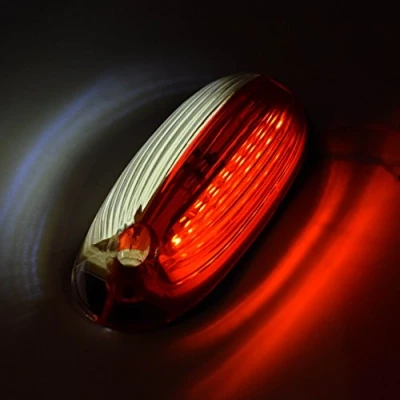 Immagine di 2 luci a LED per targa, 12 V/24 V, colore rosso e bianco, rimorchio, camper, roulotte, autobus
