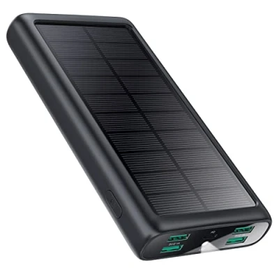Immagine di Power Bank 26800mAh,Compatto Caricatore Portatile Solare 15W PD 3A USB C Ingressi&amp;Uscite Powerbank con Torcia LED Incorporata Batteria Esterna per iPhone Samsung Huawei Xiaomi Nintendo Switch