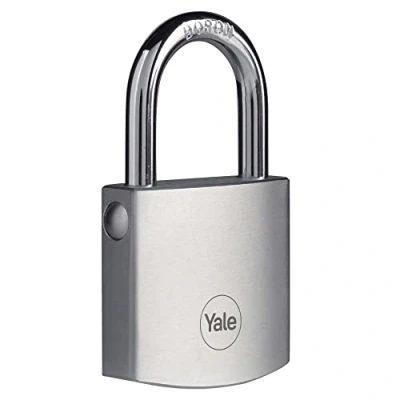 Immagine di Yale Lucchetto in ottone di alta sicurezza con finitura cromata Y120B/40/125/1 corpo 40mm, arco acciaio indurito al Boro, 3 chiavi