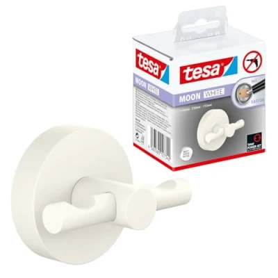 Immagine di tesa Gancio per cappotti 40574 00000 00 MOON WHITE Numero di ganci: 2 (L x A P) 50 53 65 mm Metallo Bianco opaco 1 pz.