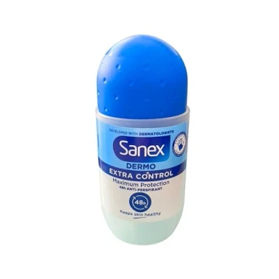 Immagine di Sanex 3 deodorante roll on da donna &quot;Dermo Extra Control&quot;, per pelli normali, 50 ml