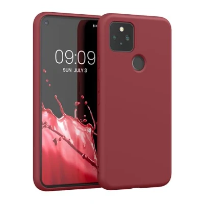 Immagine di kwmobile Custodia Compatibile con Google Pixel 5 Cover Back Case per Smartphone in Silicone TPU Protezione Gommata rosa scuro