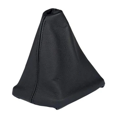 Immagine di L &amp; P Car Design Cuffia del Cambio Compatibile con A4 B5 100% Vera Pelle Nera L&amp;P A042