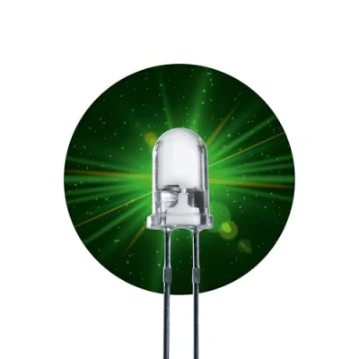 Immagine di Lumetheus Diodi LED 5mm Colori Verde extra super luminoso 50.000 mcd 100 pezzi 2 3 V Pin Diodo ad emissione luminosa LEDs