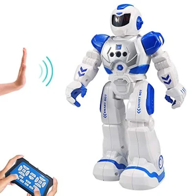 Immagine di HUSAN RC Robot per Bambini, Intelligente Interattivo Controllo a Infrarossi Programmabili Canto Danza Sensazione di gesti Giocattoli bambini (Blu)
