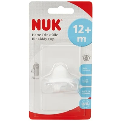 Immagine di NUK Beccuccio rigido in plastica per Kiddy Cup, 300 ml, resistente ai morsi e alle perdite, a partire da 12 mesi, senza BPA, bianco