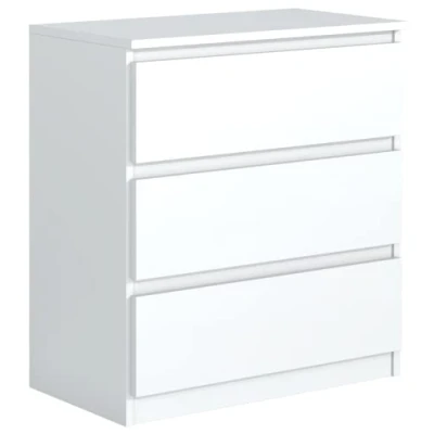 Immagine di Cassettiera Bianco Opaco con 3 cassetti 70 cm, Armadio Camera da Letto, Corridoio, Soggiorno, H : 78,5 L P 39 cm Cassettiera, Mobiletto Multiuso, Mobile Cucina, Armadietti Salvaspazio