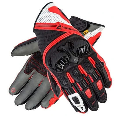 Immagine di REBELHORN ST Short Guanti da moto in pelle corti per uomo Pannelli superfabric schiuma SAS TEC Ventilazione Elementi flessibili Cuscinetti compatibili con touchscreen