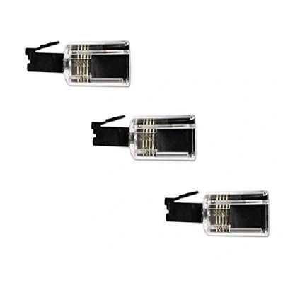 Immagine di DragonTrading® Districante per cavo telefonico rotante 360, confezione da 3 pezzi, colore: Trasparente/Nero