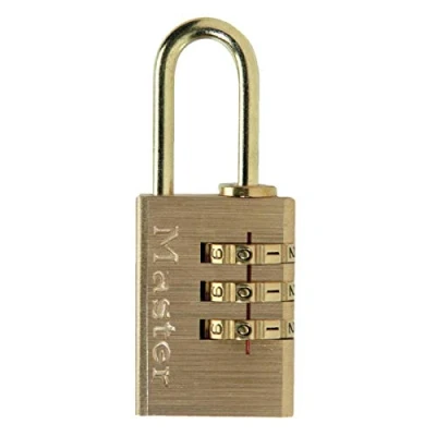 Immagine di Master Lock 620EURD Lucchetto con Combinazione in Alluminio Massiccio Finitura Ottone, Oro, 5.6 x 3 1.4 cm