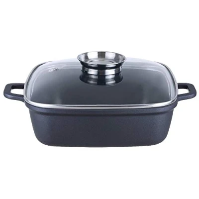 Immagine di Kopf Girarrosto Santorin in alluminio fuso 35 x 28 cm 5 litri con coperchio vetro