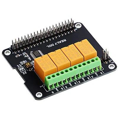 Immagine di GeeekPi Raspberry Pi Scheda di espansione Modulo relè a 4 canali Potenza per 3B+/3B/2B &amp; Modello B (Nessuna Programmazione Richiesta/programmabile)