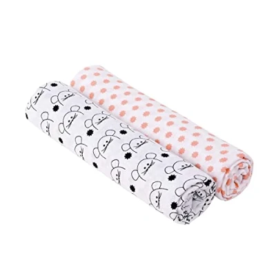Immagine di LÄSSIG Coperta Puck per neonati Panno di garza Set 2 pezzi in cotone 120 x cm/Swaddle &amp; Burp Blanket XL Little Chums Mouse