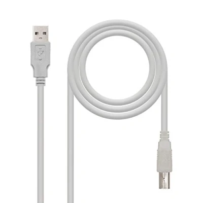 Immagine di Nanocable 10.01.0102 Cavo USB 2 per Stampante, Tipo A/M B/M, Maschio Maschio, Grigio, 1 Ms