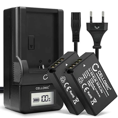 Immagine di CELLONIC® 2X Batteria EN EL20 EL20a Compatibile con Nikon 1 AW1 J1 J2 J3 S1 V3 CoolPix A P1000 P950 DL24 500 800mAh + Caricabatterie MH 27 29 di Ricambio, pila Caricatore