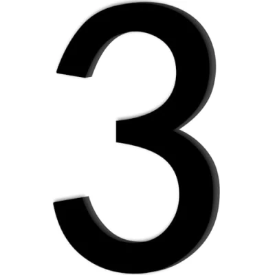 Immagine di Adesivo con Numero 3 di Colore Nero,Numero Civico,Numero Civico Segnale in Acrilico,Numero Casa Autoadesivo,Resistente alle Intemperie,per Esterni,Porta,Cassetta Delle Lettere(10 cm)