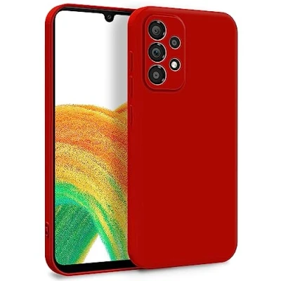 Immagine di MyGadget Cover per Samsung Galaxy A33 5G Custodia in Silicone Morbido a Doppio Strato Case con Protezione Fotocamera &amp; Fodera Interna Antigraffio Rosso