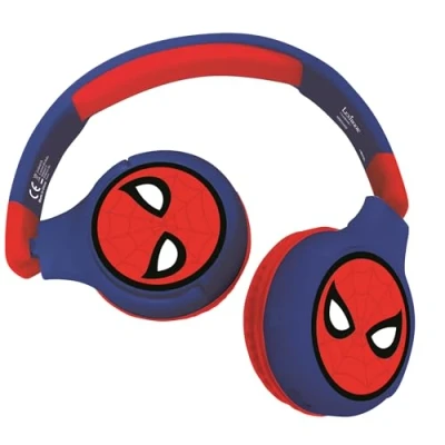 Immagine di SPIDER MAN Comode cuffie pieghevoli 2 in 1 bluetooth e cablate per bambini con limitazione del suono LEXIBOOK