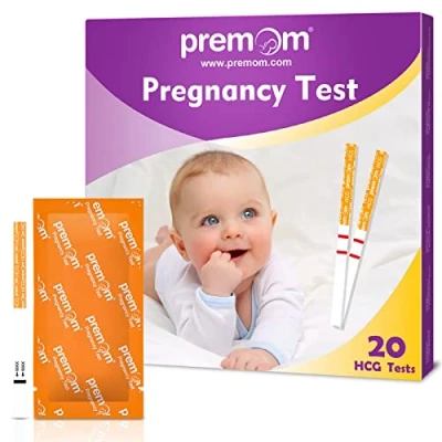 Immagine di 20 x Test di Gravidanza Precoce Ultra Sensibile: Premom 10mIU/ml Rilevamento Rapido &amp; Risultato con l&#039;APP Italiana Risultati Accurati e Affidabili
