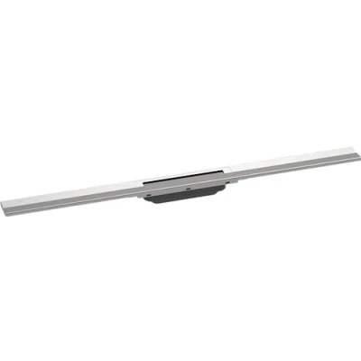 Immagine di hansgrohe RainDrain Flex set di canalina doccia accorciabile, canale drenaggio 900 mm, scarico a pavimento della doccia, acciaio inox spazzolato