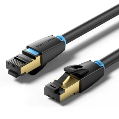 Immagine di VENTION Cavo di Rete Patch Cat 8, Ethernet SFTP LAN RJ45 Supporto 40 Gbps ad Alta Velocità 2000 MHz S/FTP Gigabit per Switch, Modem, Router, PC, Pannello Patch, PS4, Xbox (2m)