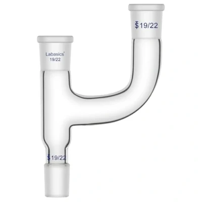 Immagine di Labasics Borosilicato Vetro Distillazione Adattatore, 3 Vie Rivendicazione Adattatore con 19/22 Giunti Chimica Apparecchi Laboratorio Vetreria
