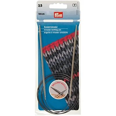 Immagine di Prym Rundstricknadeln MS 100 cm 3,50 mm silberfarbig Ferri da Maglia circolari, Ottone, Argento, 3,5