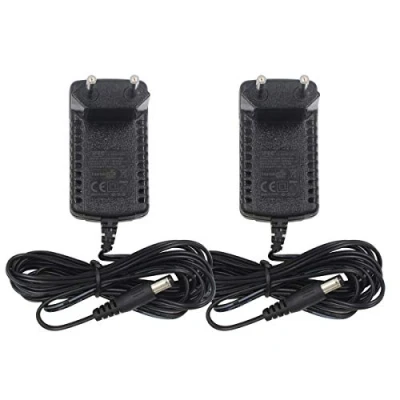 Immagine di Security 01 Confezione da 2 adattatori DC 9 V 1 A, spina 5,5 mm x 2,1 mm, positivo al centro