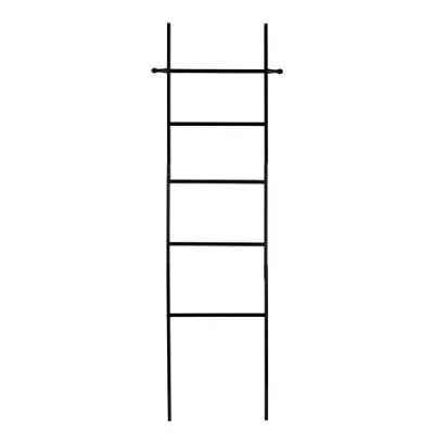 Immagine di WENKO scaletta portasalviette Loft, graziosa Utilizzabile Come o portabiti, in Vero bambù, 43 x 170 33 cm, Colore Nero
