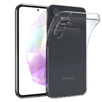 Immagine di EAZY CASE Custodia compatibile con Samsung Galaxy A35 Slim Cover Clear Silicone Ultra Sottile Cellulare Backcover Trasparente