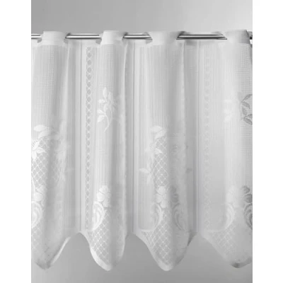 Immagine di Tenda della Finestra Jacquard con Motivi Floreali Altezza 60 cm può Scegliere la Larghezza in segmenti da 18 cm, Come Vuole Colore: Bianco Tendine Cucina