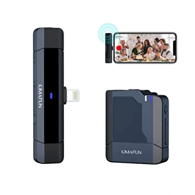Immagine di KIMAFUN Microfono Lavalier Wireless per i_Phone, Lapel Mic Plug Play Youtube/Facebook/Tik Tok Live Stream, Vlogger, Registrazione Video, Intervista, G50 5(1TX+1RX)