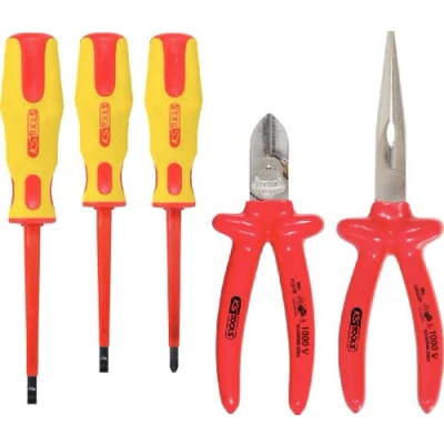 Immagine di KS Tools, Pinza, Set di pinze e cacciaviti ERGOTORQUE VDE, 5 pezzi, cromato opaco (337 mm)