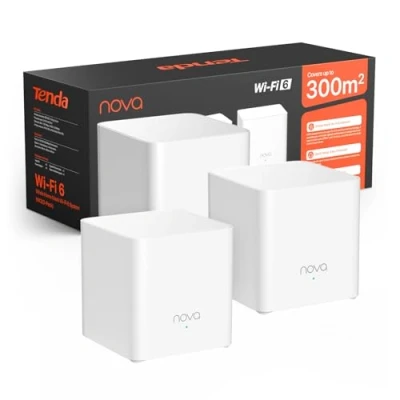 Immagine di Tenda Nova WiFi 6 Mesh AX1500 (MX3), Sistema per tutta la casa, MU MIMO, Copertura fino a 4 camere da letto, Porte Gigabit, Controllo Parental, Facile installazione,TWT, WPA3, APP, IPTV