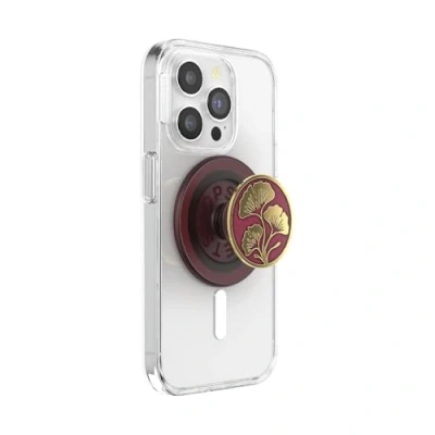 Immagine di PopSockets: PopGrip Round for MagSafe Anello adattatore per incluso Supporto espandibile e impugnatura con parte superiore intercambiabile smartphone custodie Ginkgo Oxblood