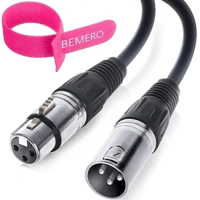 Immagine di BEMERO cavo DMX, luminoso, 3 pin XLRf su XLRm, 110 ohm, 0,75 m, nero