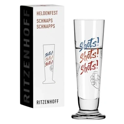 Immagine di RITZENHOFF 1061016 Bicchiere da liquore 40 ml, serie Heldenfest, motivo n. 16, 4 cl, rotondo, multicolore, made in Germany
