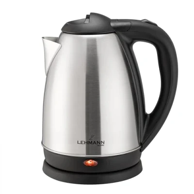 Immagine di LEHMANN LHOEK 2220D Bollitore elettrico in acciaio inox, 1,8 l, 2200 W, per alimenti bambini, tè, caffè, spegnimento automatico e protezione da surriscaldamento, senza BPA, colore: Argento