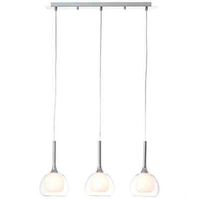 Immagine di Brilliant Hadan 85573/15 Lampada a sospensione risparmio energetico, LED (monocolore) E14 120 W Cromo, Bianco, Trasparente