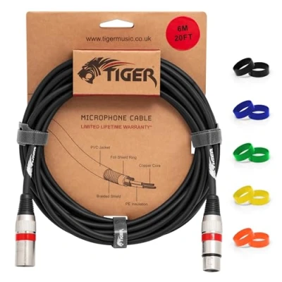 Immagine di TIGER Mic4 06 Cavo Con Connettore Xlr Su In Argento, 6 m