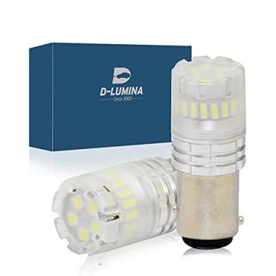 Immagine di 2 Pezzi Lampada Led 1157 BAY15D P21/5W 12V, Bianco,Canbus No Errore Con Corrente Costante, Impermeabile IP67, Illuminazione 360