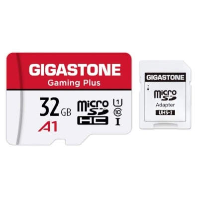 Immagine di Gigastone Scheda di Memoria Micro SDXC da 32 GB, Gaming Plus Serie, A1 U1, Velocità Fino a 90/20 MB/Sec(R/W) con Adattatore. Specialmente per Switch, Telefono, Fotocamere, Videocamera, Tablet, Gopro