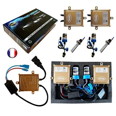 Immagine di Vega Kit HID Xenon marchio francese, H1 12000K, 55W, slim DSP AC, lampadine a base metallica