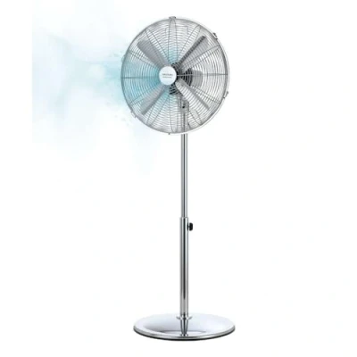 Immagine di Cecotec Ventola a pedale EnergySilence 620 Retrostyle 50 W, finitura cromata, diametro 16&quot; con 4 pale, 3 velocità, oscillazione, altezza regolabile, massima sicurezza