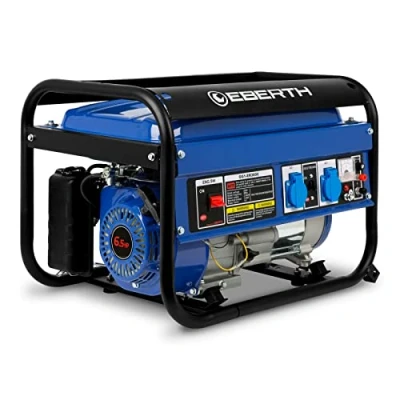 Immagine di EBERTH 3000Watt Generatore di Corrente con Motore a Benzina 4 Tempi, Raffreddato ad Aria, 2x 230V, 1x 12V, Avviamento Strappo, Regolatore automatico Tensione AVR, Fusibile Livello dell&#039;Olio