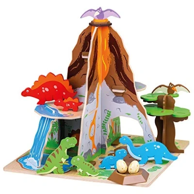 Immagine di Bigjigs Giocattoli in Legno Dinosaur Island Complete Playset Prehistoric
