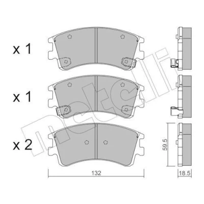 Immagine di METELLI 22 0476 0 Kit pastiglie freno con segnalatore acustico usura MAZDA: 6 SW, Sedan, Hatchback
